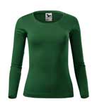 koszulka damska fit-t ls, nadruk bezpośredni – zielony butelkowy (06)